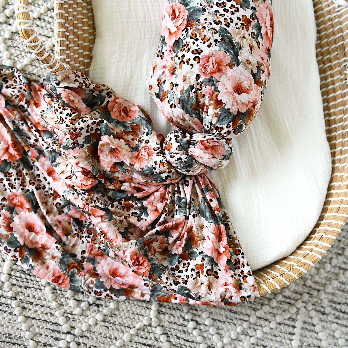 Laura SWADDLE Floral Bamboo Baby Blanket Coming Home Gift