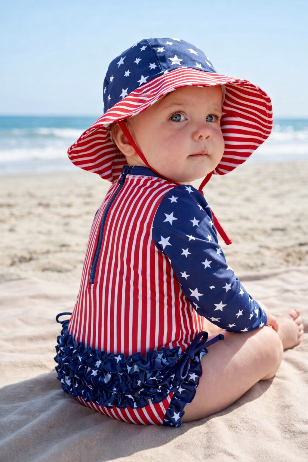 Printed Sun Hat | Stars & Stripes Party