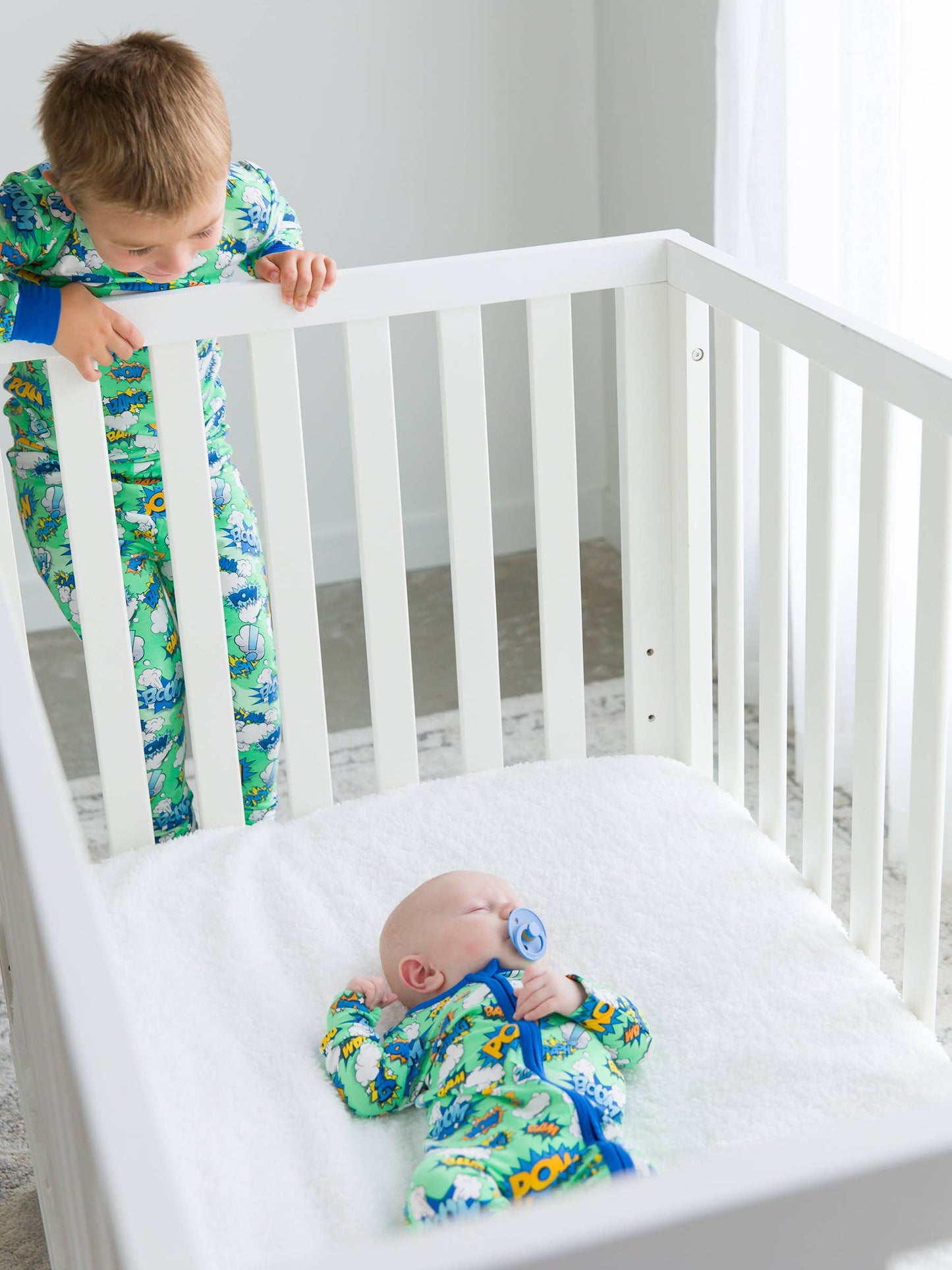 SoftSnooze™ Boys Bamboo Viscose Boom Pow Long Sleeve Pajama Set