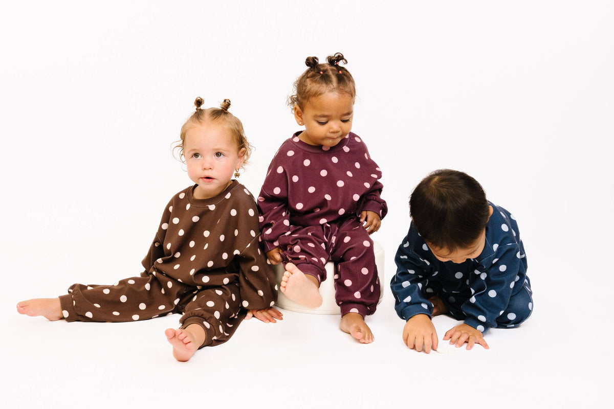 Navy Polkadot Sweatsuit