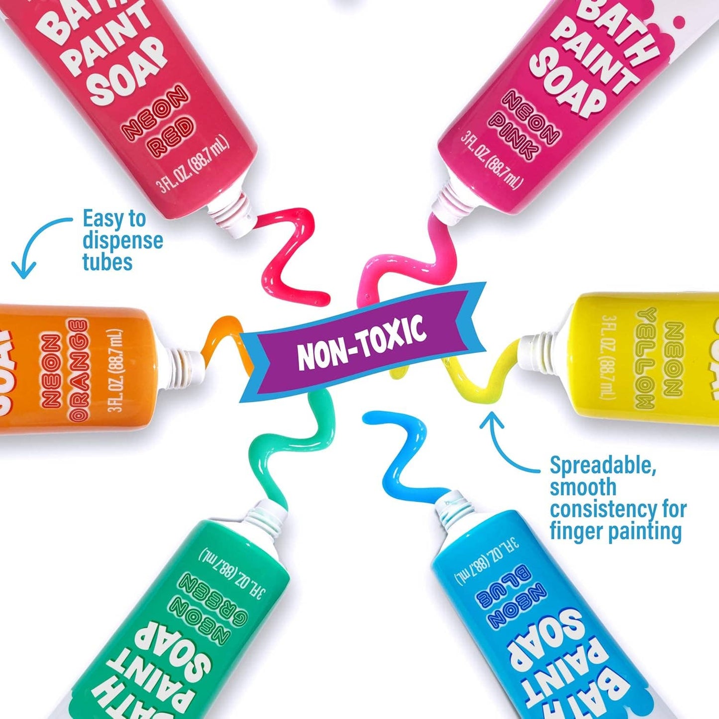 Tub Works® Bath Paint Soap Bath Toy, Neon 6 Pack