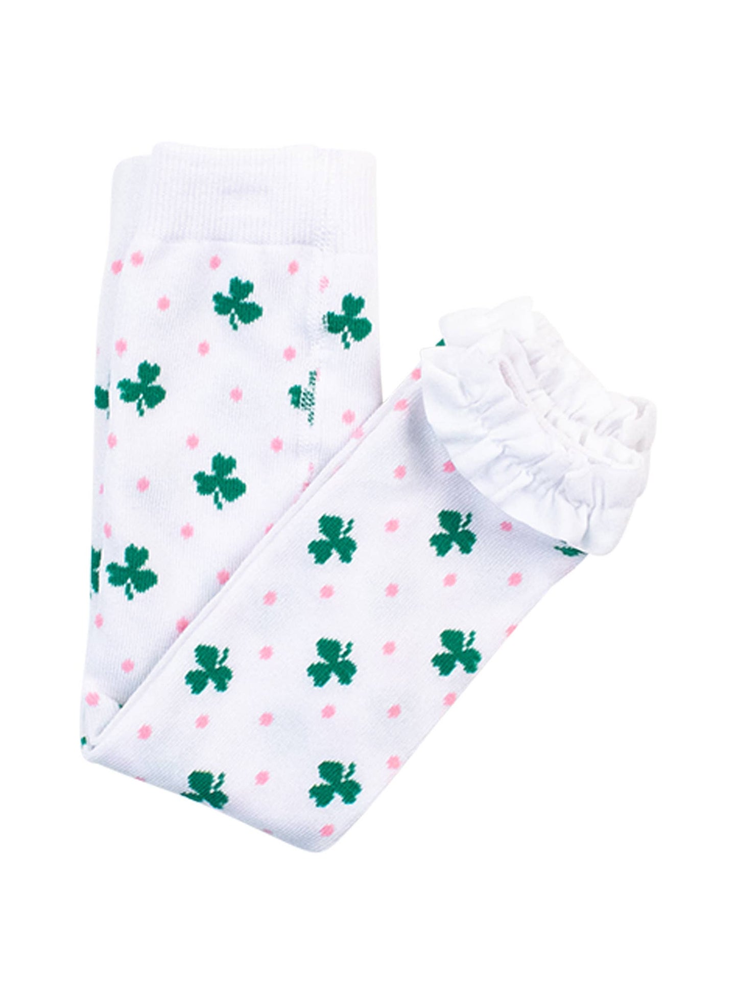 Girls Shamrock Sweetie Patterned Footless Ruffle Tights