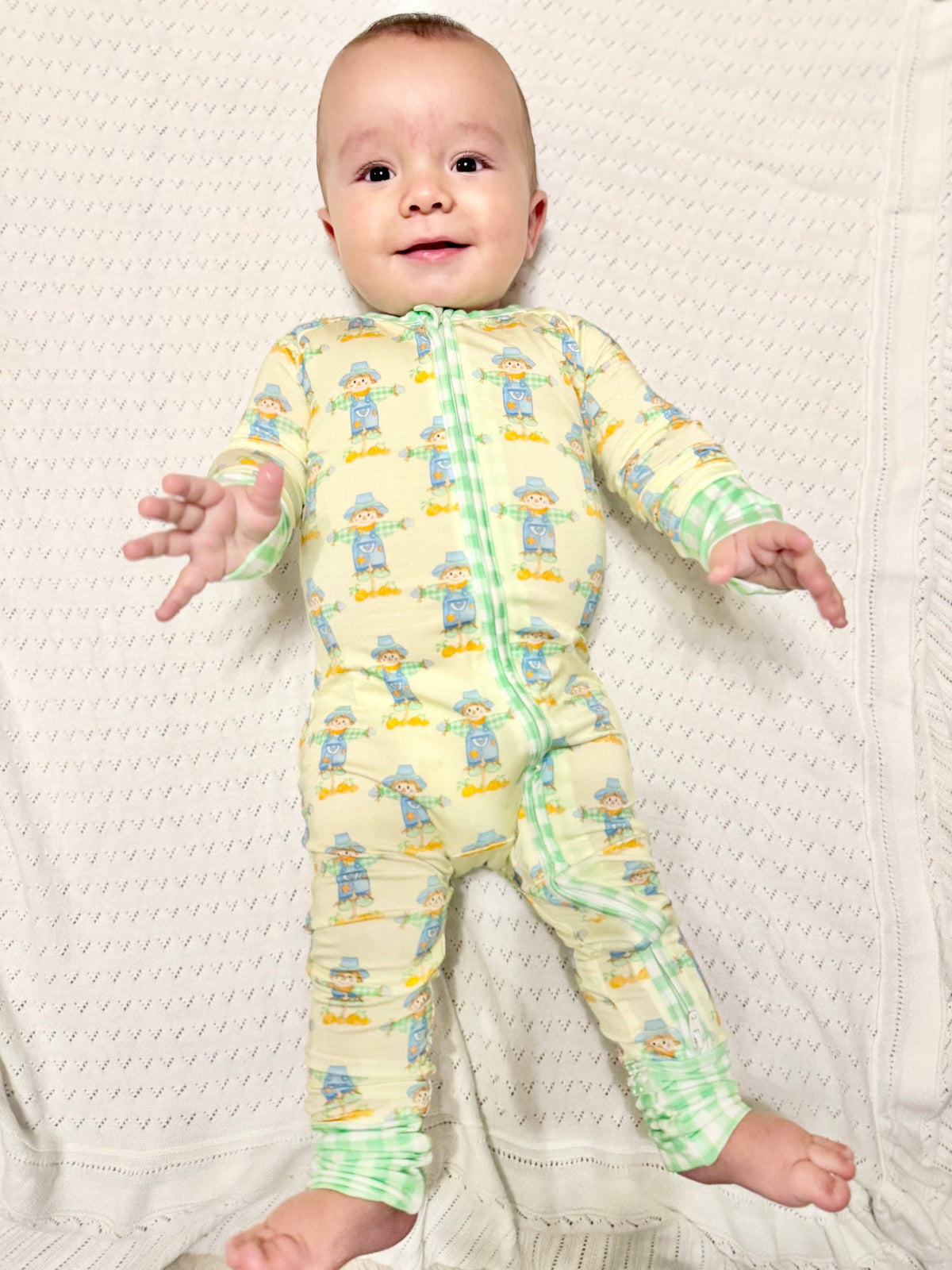 Green Scarecrow Zipper Onesie