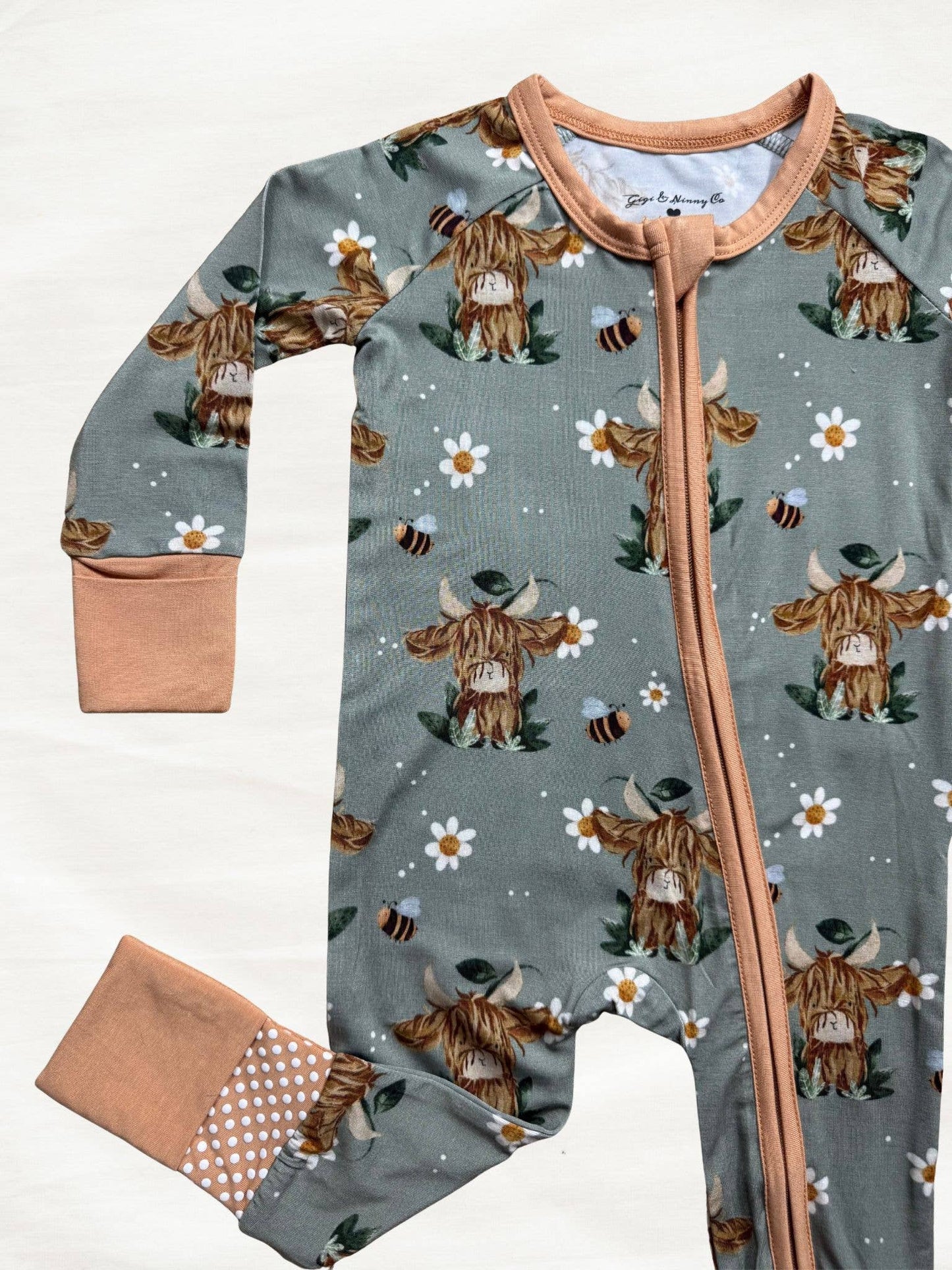 Daisy Mae Highland Cow Zippy Pajama