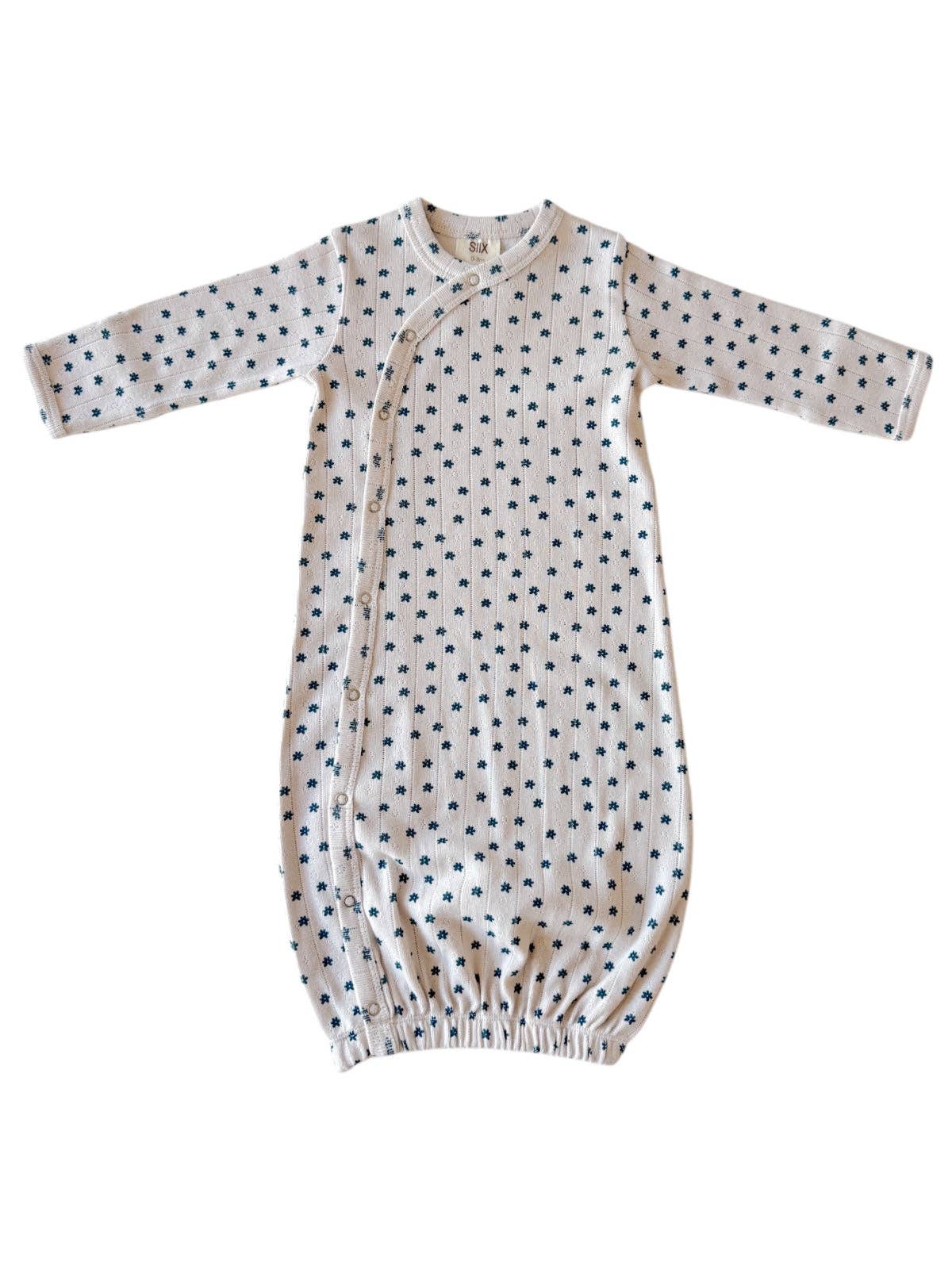 Blue Flower / Organic Pointelle Gown