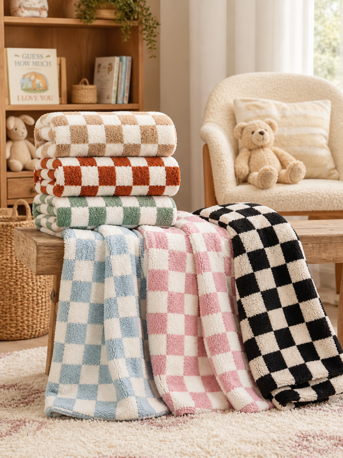 Phufy® Bliss Checkerboard Blanket, Black