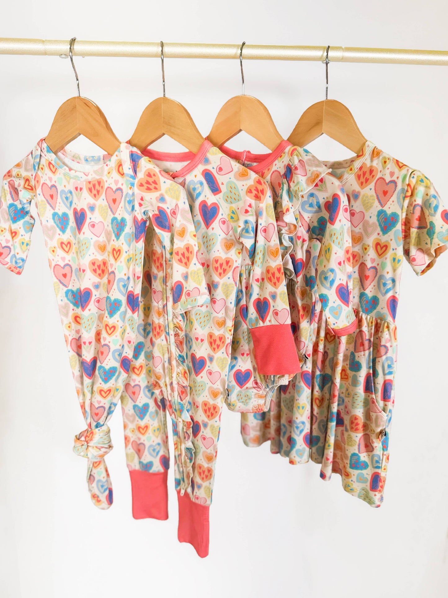 Lovestruck Hearts - LS Convertible Zip PJs