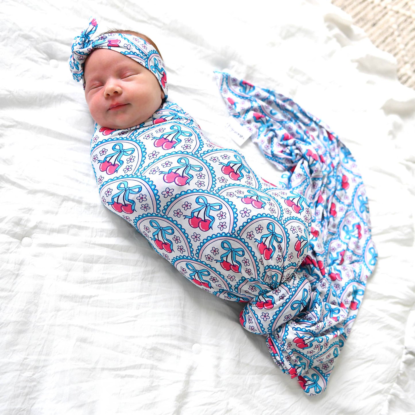 Cherry SWADDLE Cherry Bamboo Baby Blanket Coming Home Gift