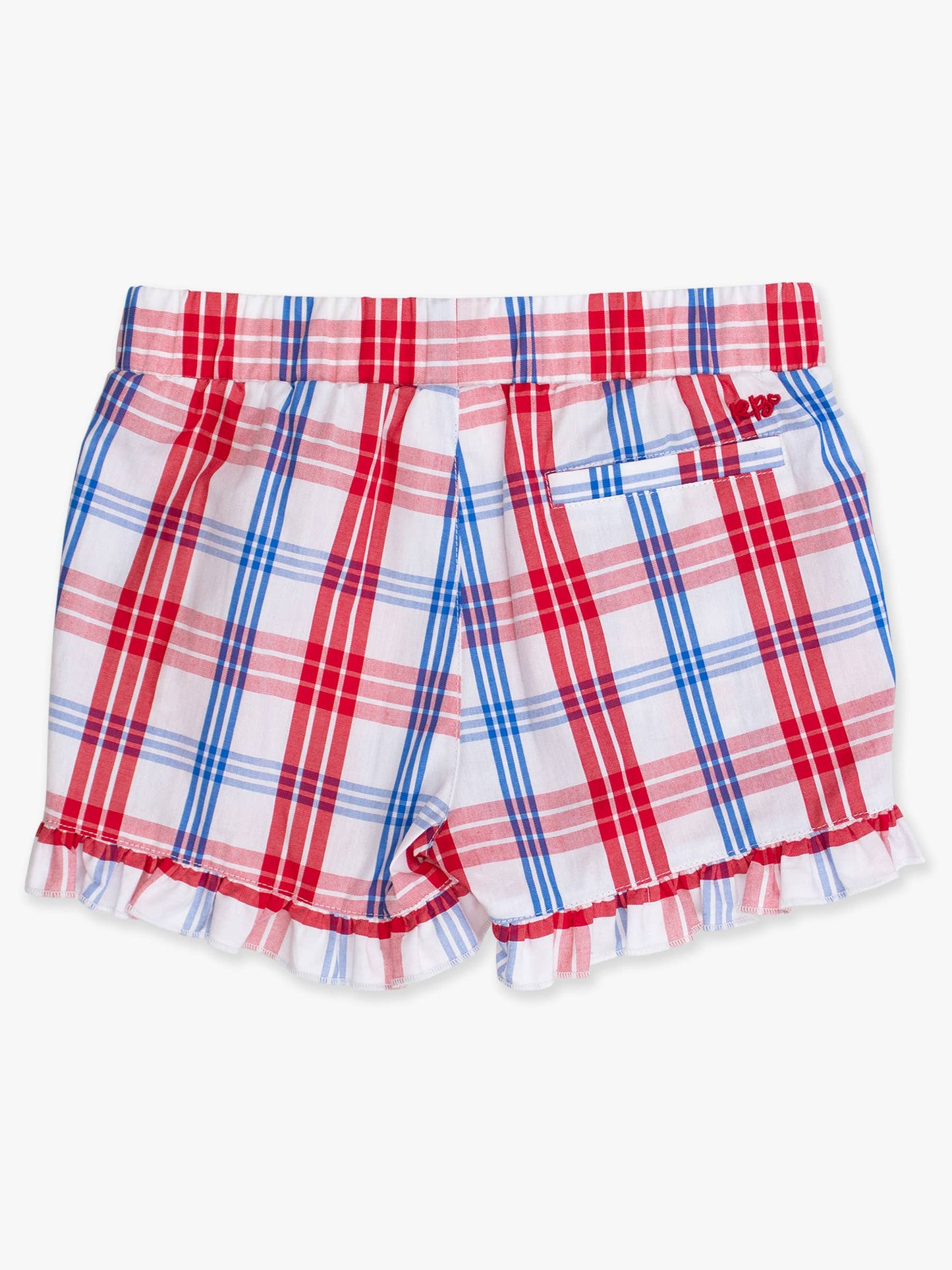 Toddler Girls Lincoln Plaid Ruffle Trim Woven Shorts
