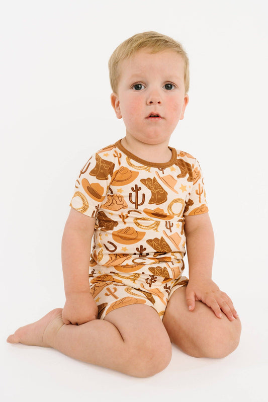 Cowboy Bamboo Shorts Set