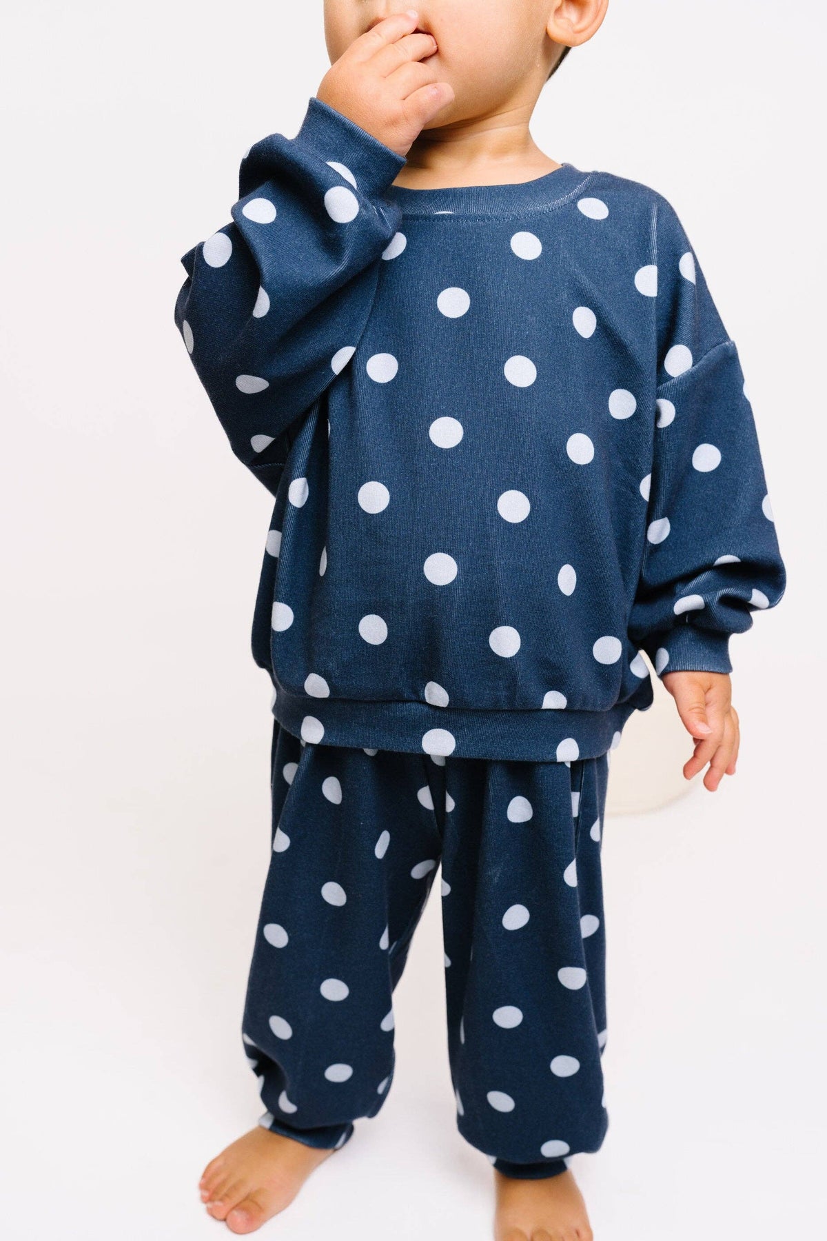 Navy Polkadot Sweatsuit