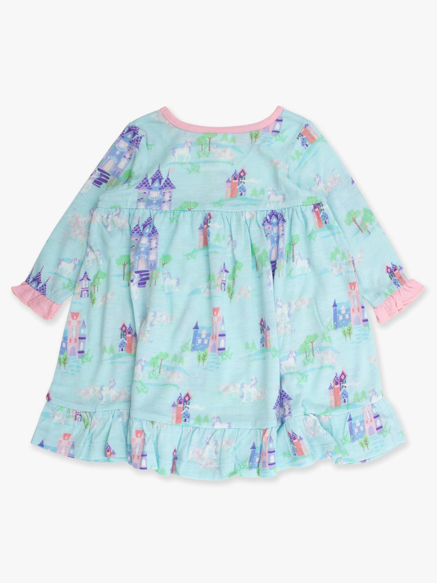 SoftSnooze™ Girls Once Upon a Castle Long Sleeve Ruffle Pocket Pajama Night Gown