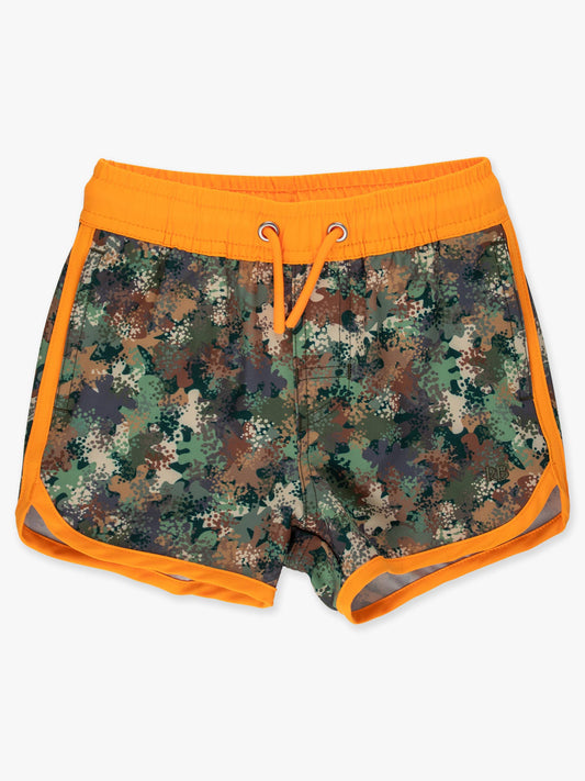 Boys Classic Camo Performance Hybrid Dolphin Hem Swim Trunks