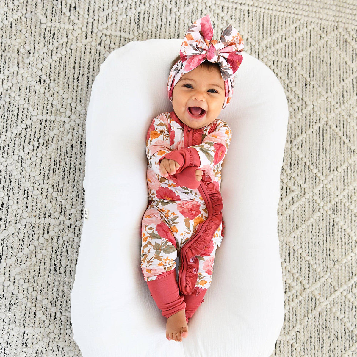 Felicity RUFFLE ZIP Bamboo Floral One Piece Baby Outfit