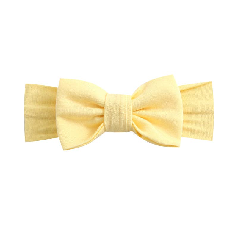 Happy Yellow Bow Headband I Infant Newborn Girl Bow