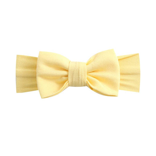 Happy Yellow Bow Headband I Infant Newborn Girl Bow