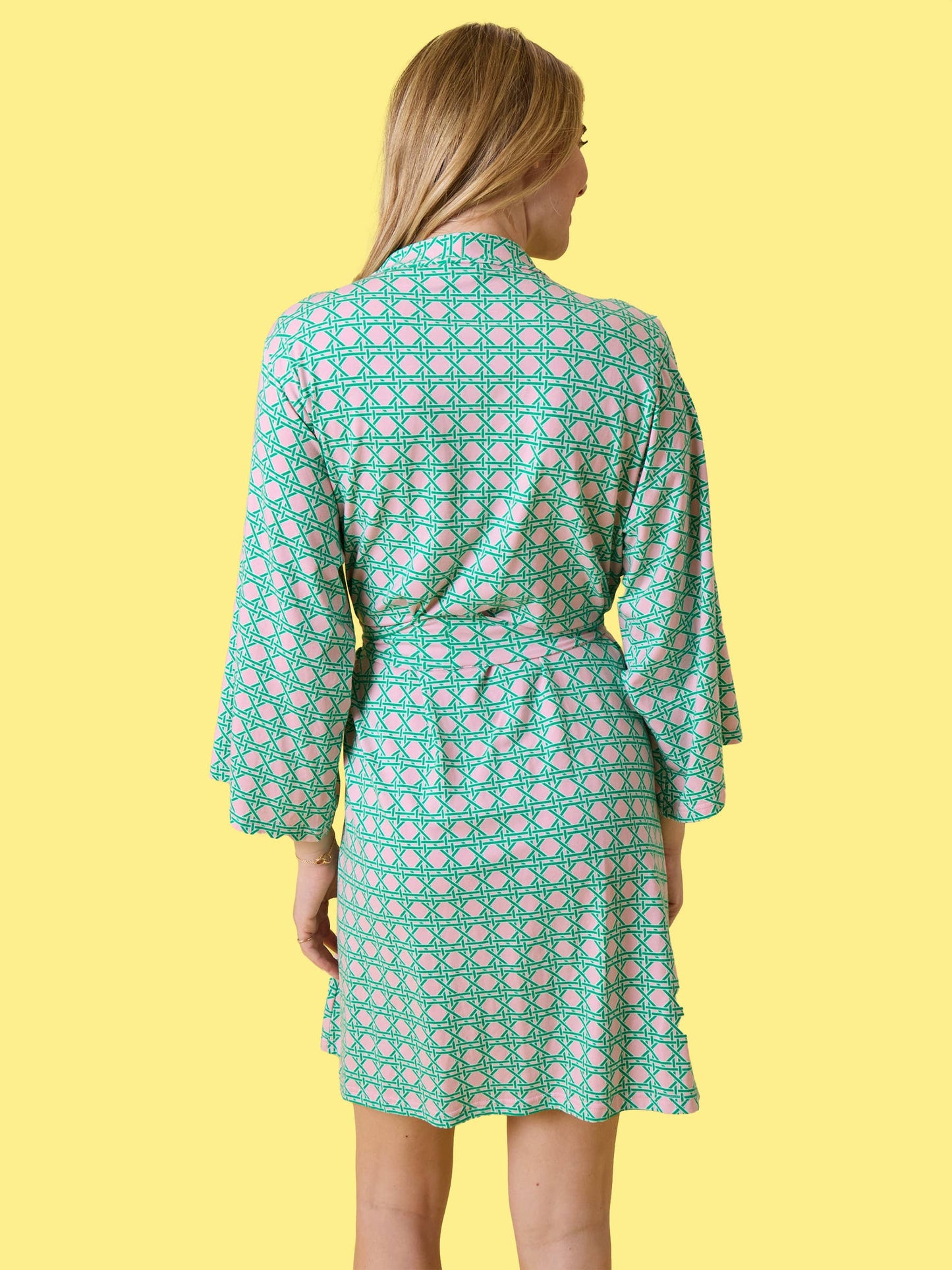 SoftSnooze™ Women's Cotton Modal Pink Coastal Cane Mommy & Me Maternity Robe
