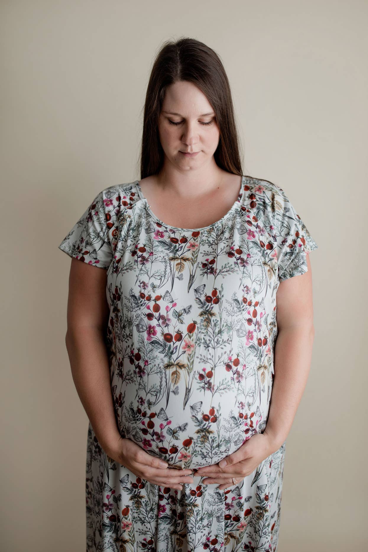 Floral Mommy Labor and Delivery/ Nursing Gown