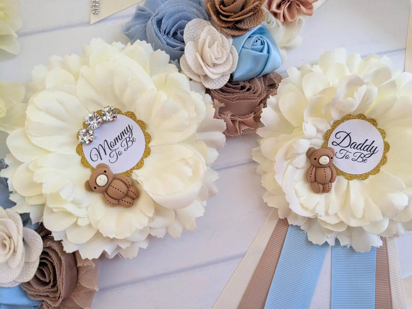 Teddy Bear Boy Baby Shower Mom To Be Sash Belt Photo Prop