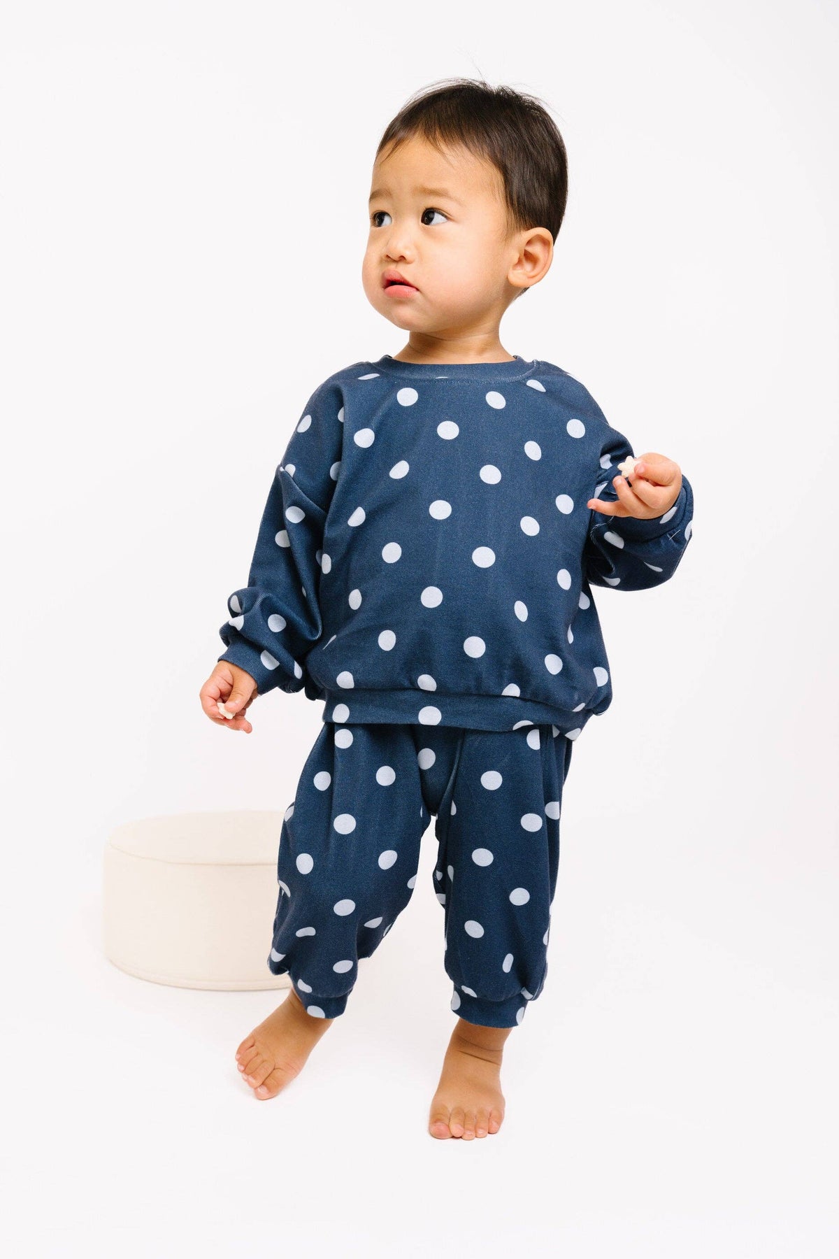 Navy Polkadot Sweatsuit