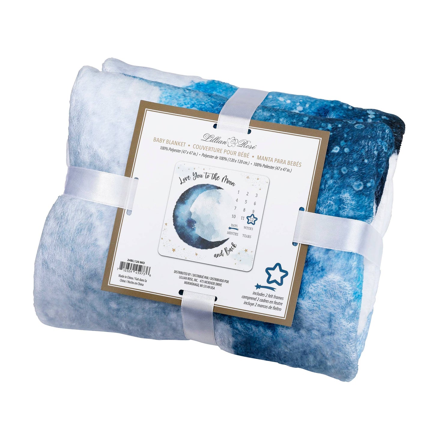 Lillian Rose To the Moon and Back Baby Milestone Blanket