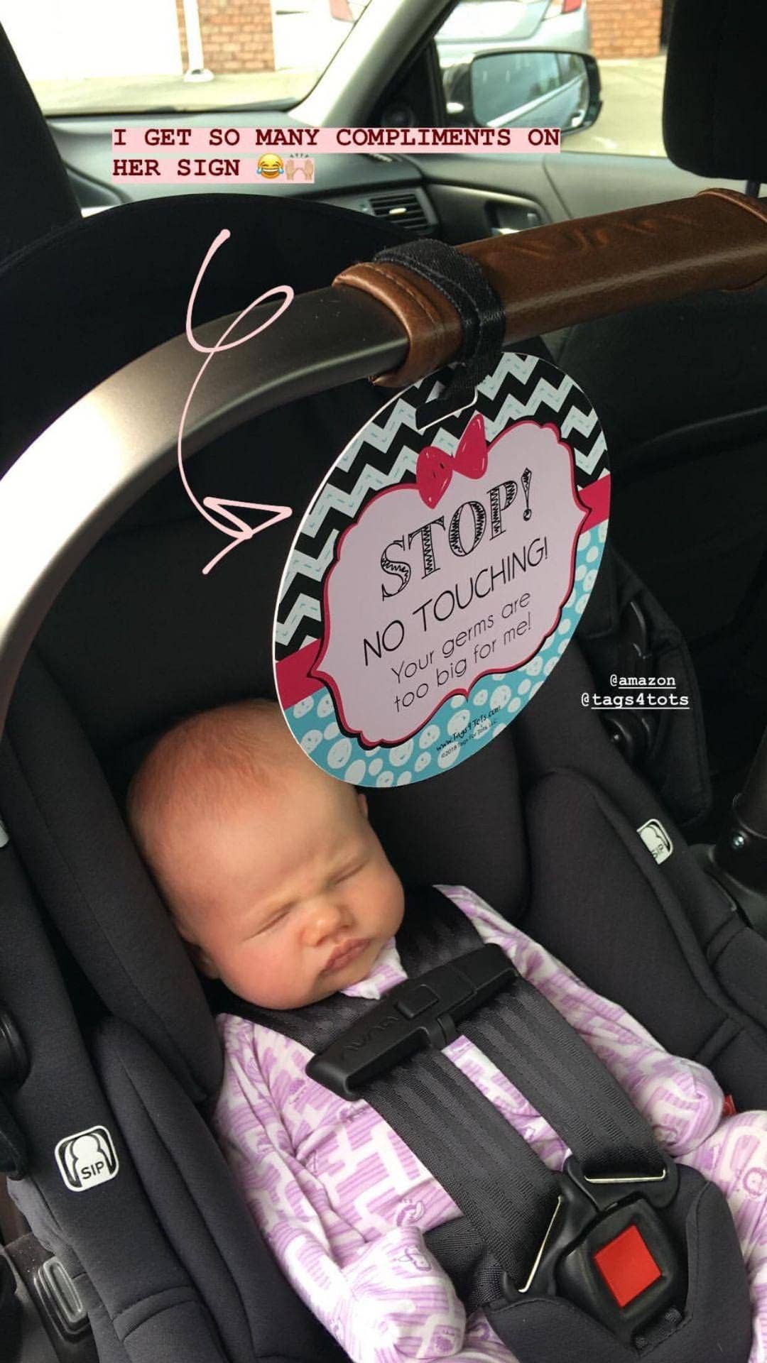 Zig Zag No Touching Car Seat and Stroller Tag