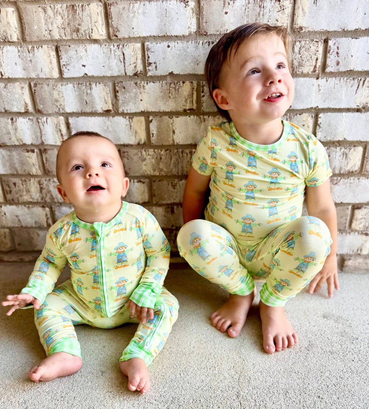 Green Scarecrow Zipper Onesie