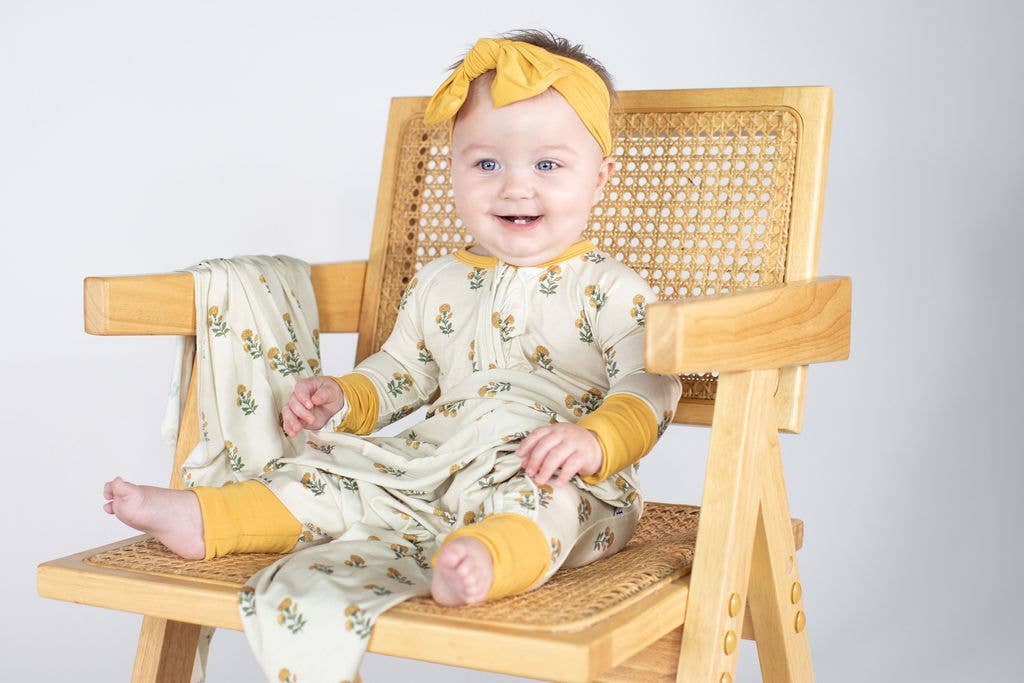 Marigold Block Print  - LS Convertible Zip PJs