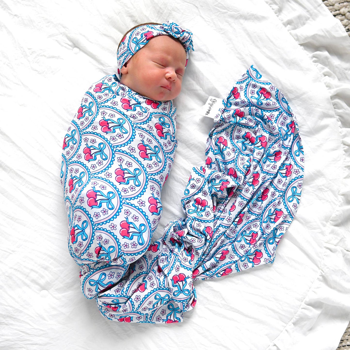 Cherry SWADDLE Cherry Bamboo Baby Blanket Coming Home Gift