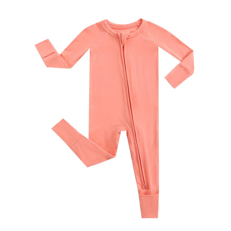 Joyful Coral Eco Friendly Baby Romper Cozy NICU Soft Footie 