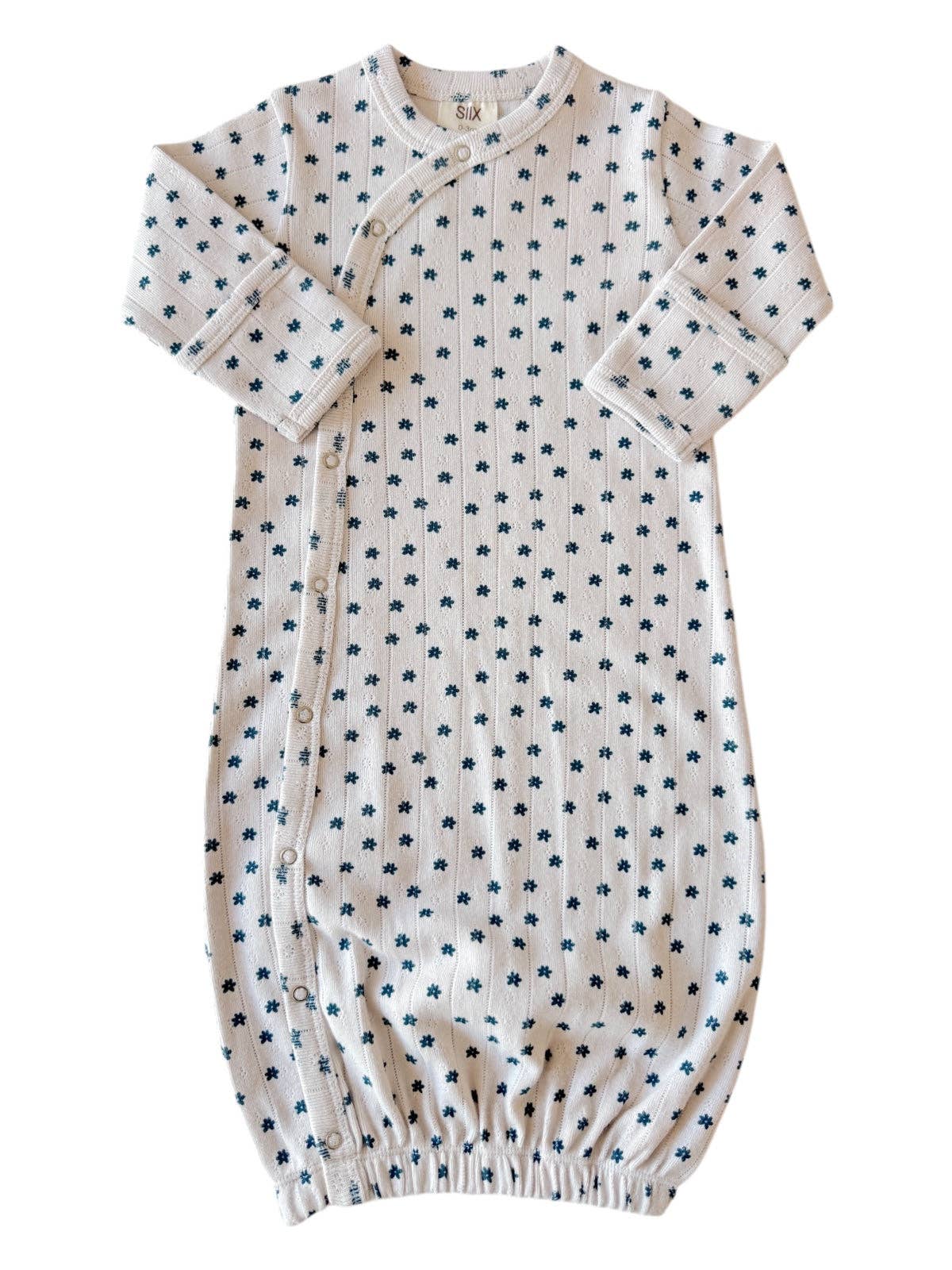 Blue Flower / Organic Pointelle Gown