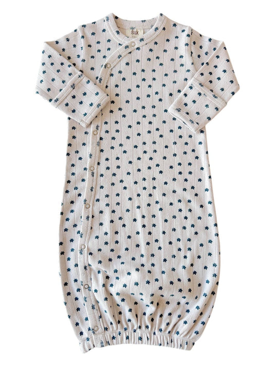 Blue Flower / Organic Pointelle Gown