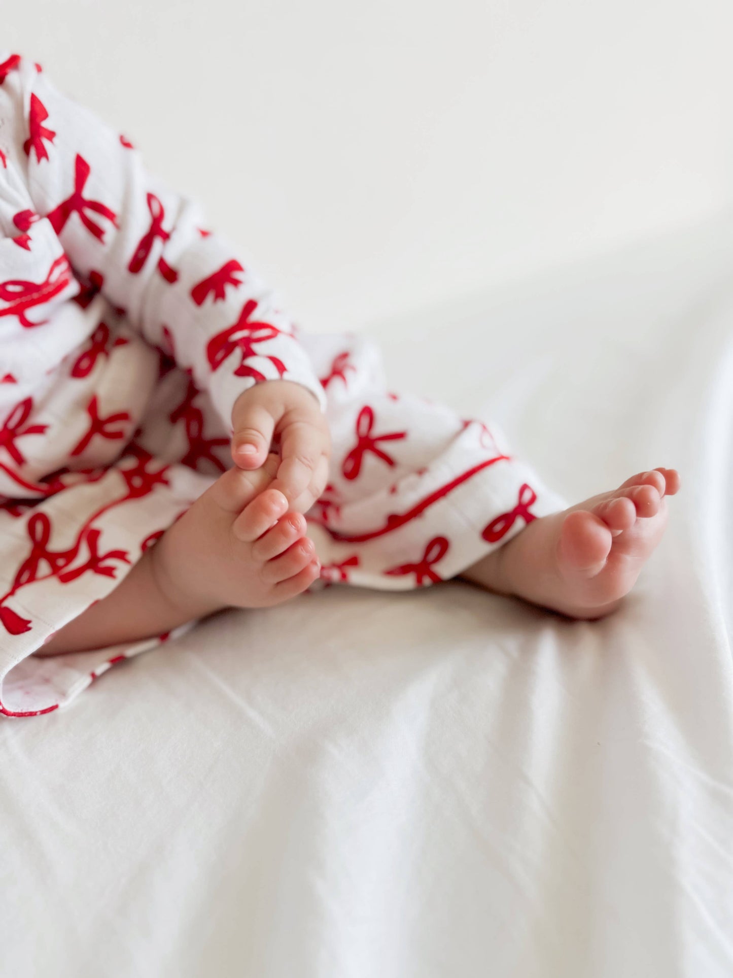 Red Bows / Organic Pointelle Lounge Set