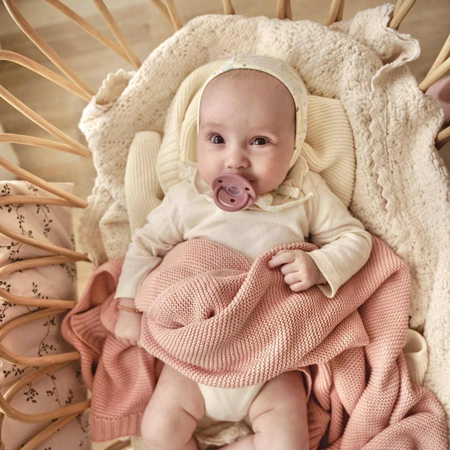 Heritage Knit 100% Organic Cotton Swaddle Baby Blanket