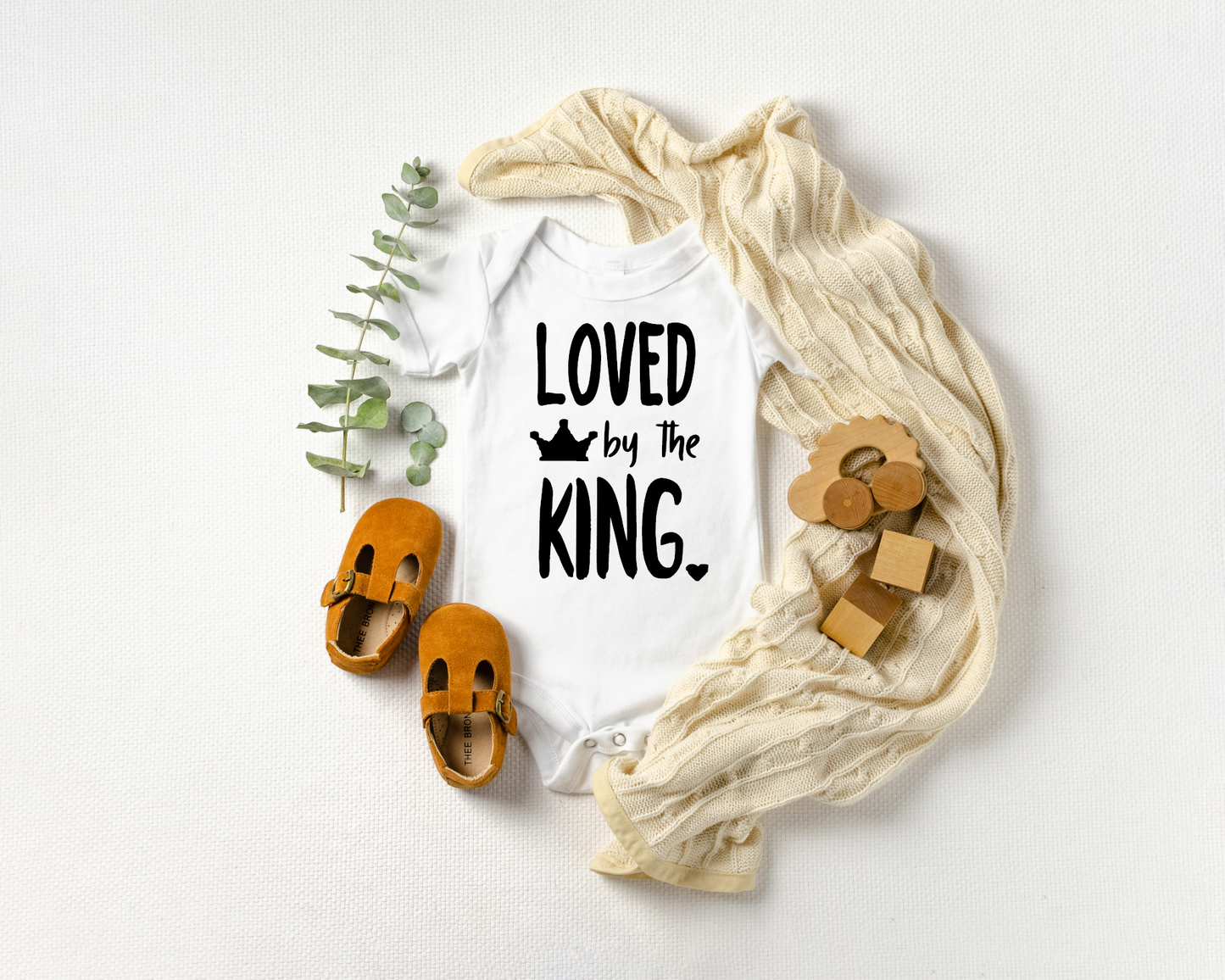 Loved By the King Biblical Newborn Onesie