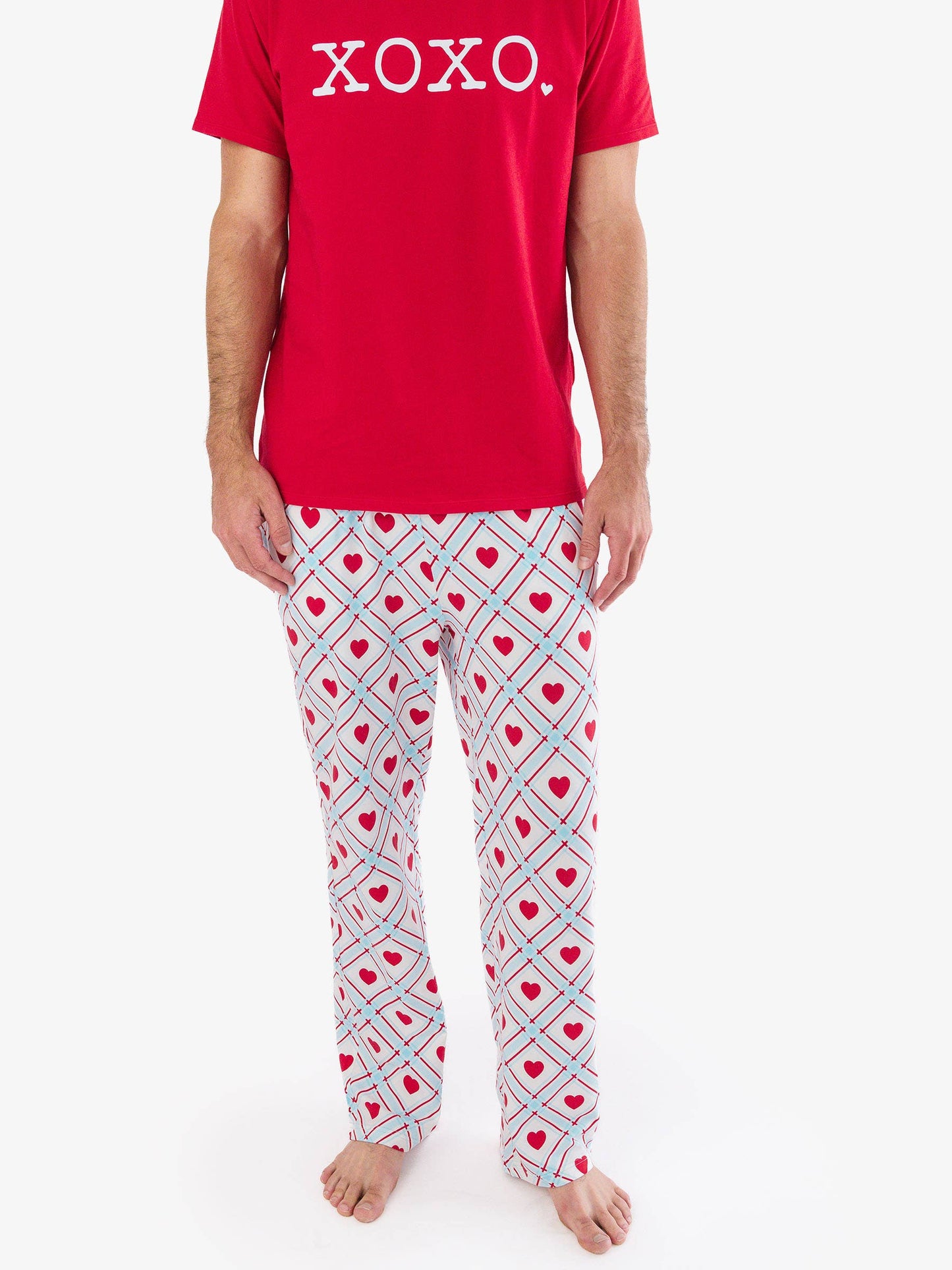 SoftSnooze™ Adult Cotton Modal Blue Sweetheart Plaid Pajama Pants