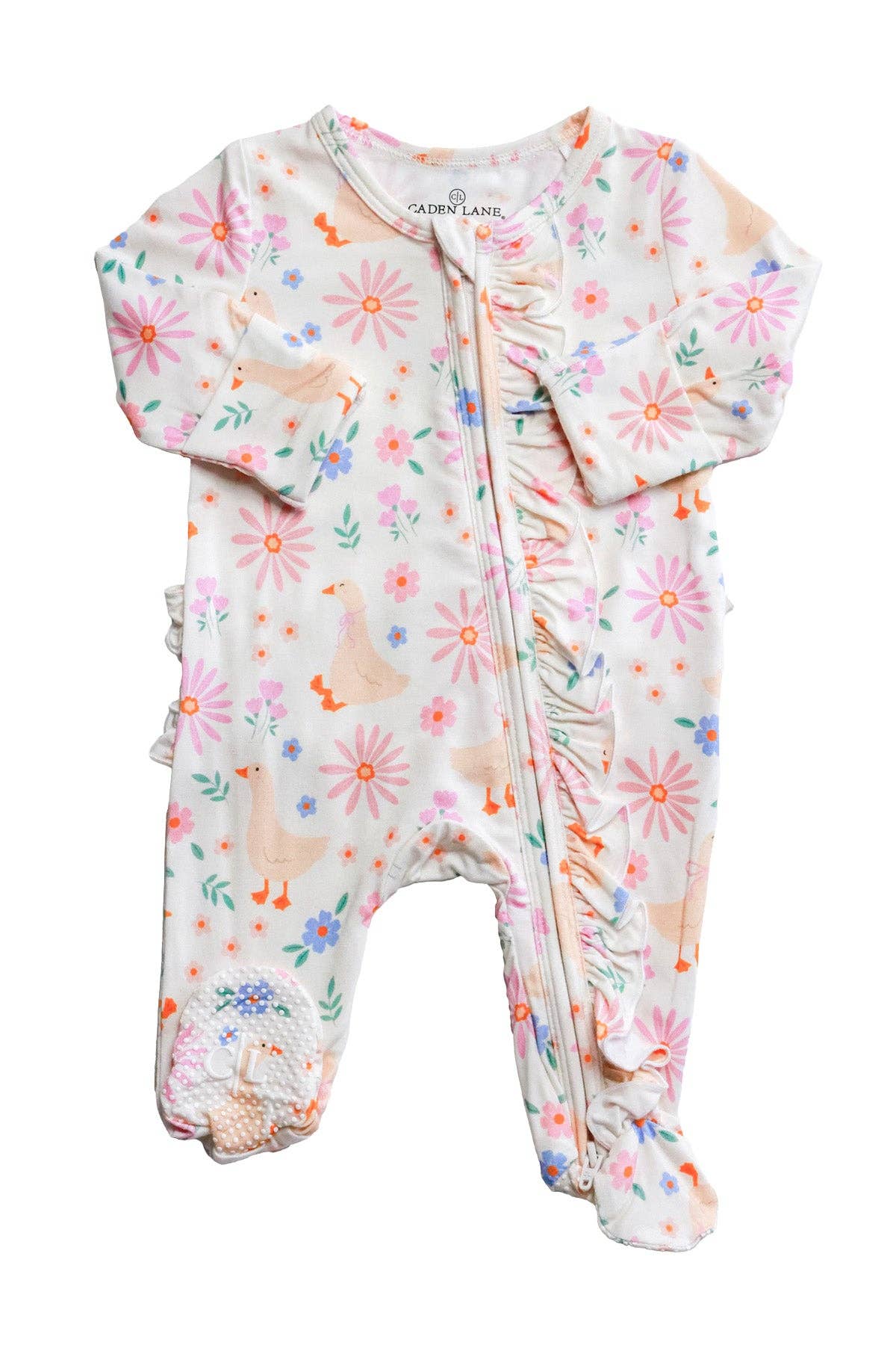 Ruffle Zipper Footie | Loosey Goose