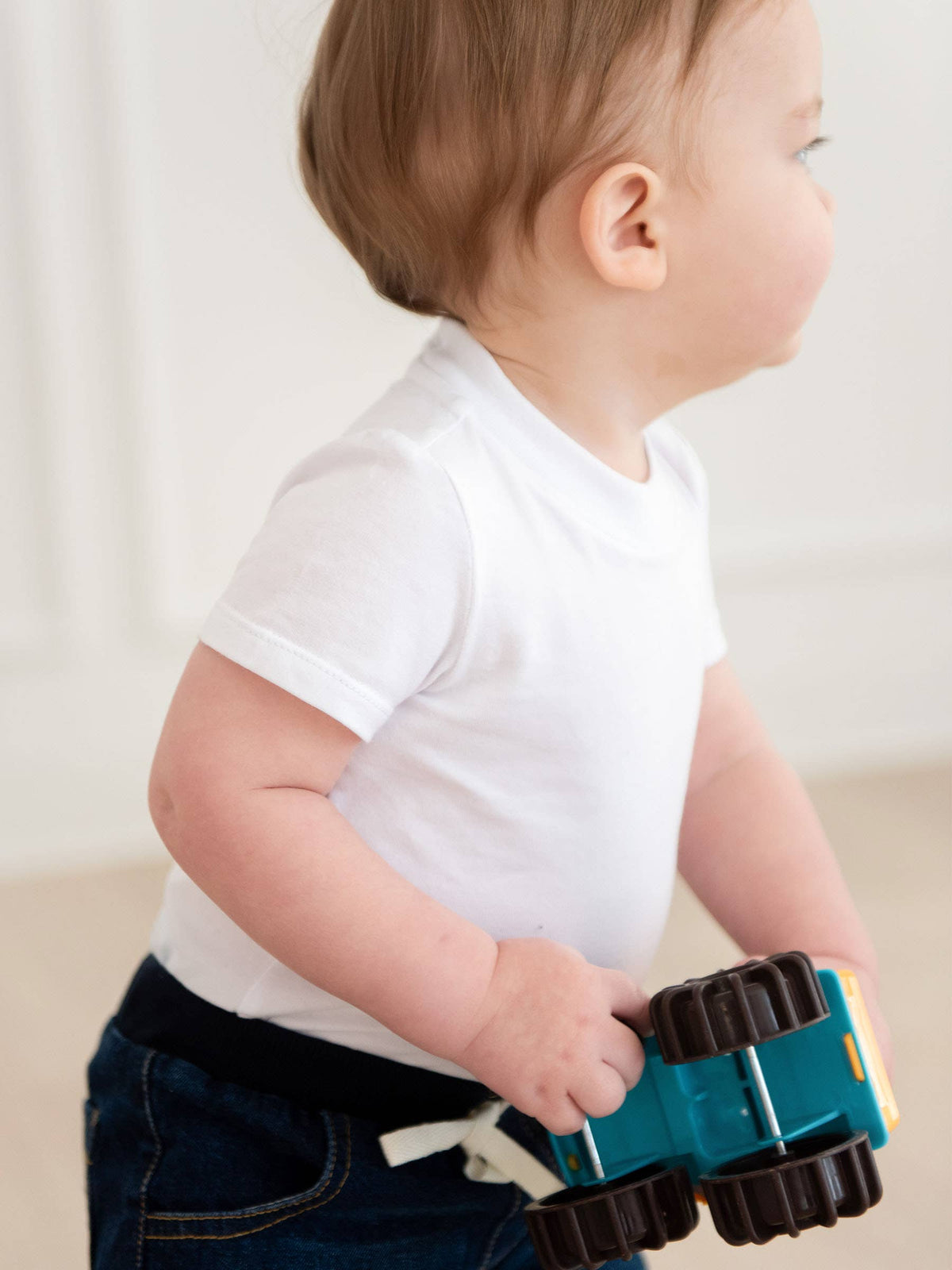 Boys White Short Sleeve Bodysuit