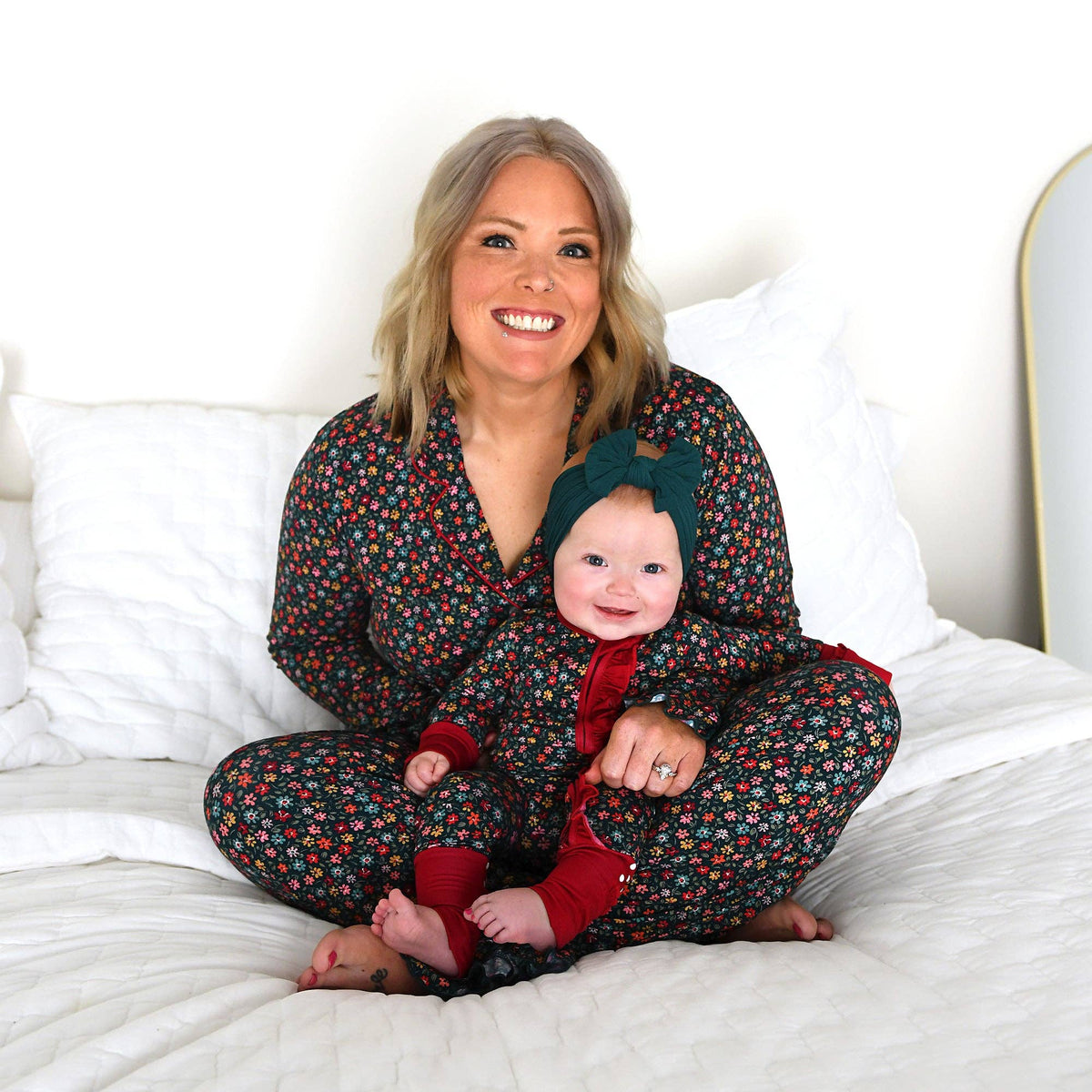 Isabelle RUFFLE ZIP Bamboo One Piece Floral Baby Outfit
