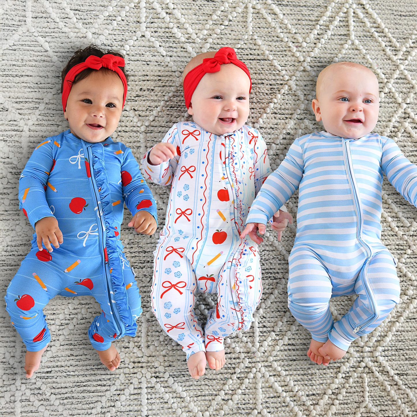 Hudson ZIP Bamboo Striped One Piece Baby Outfit
