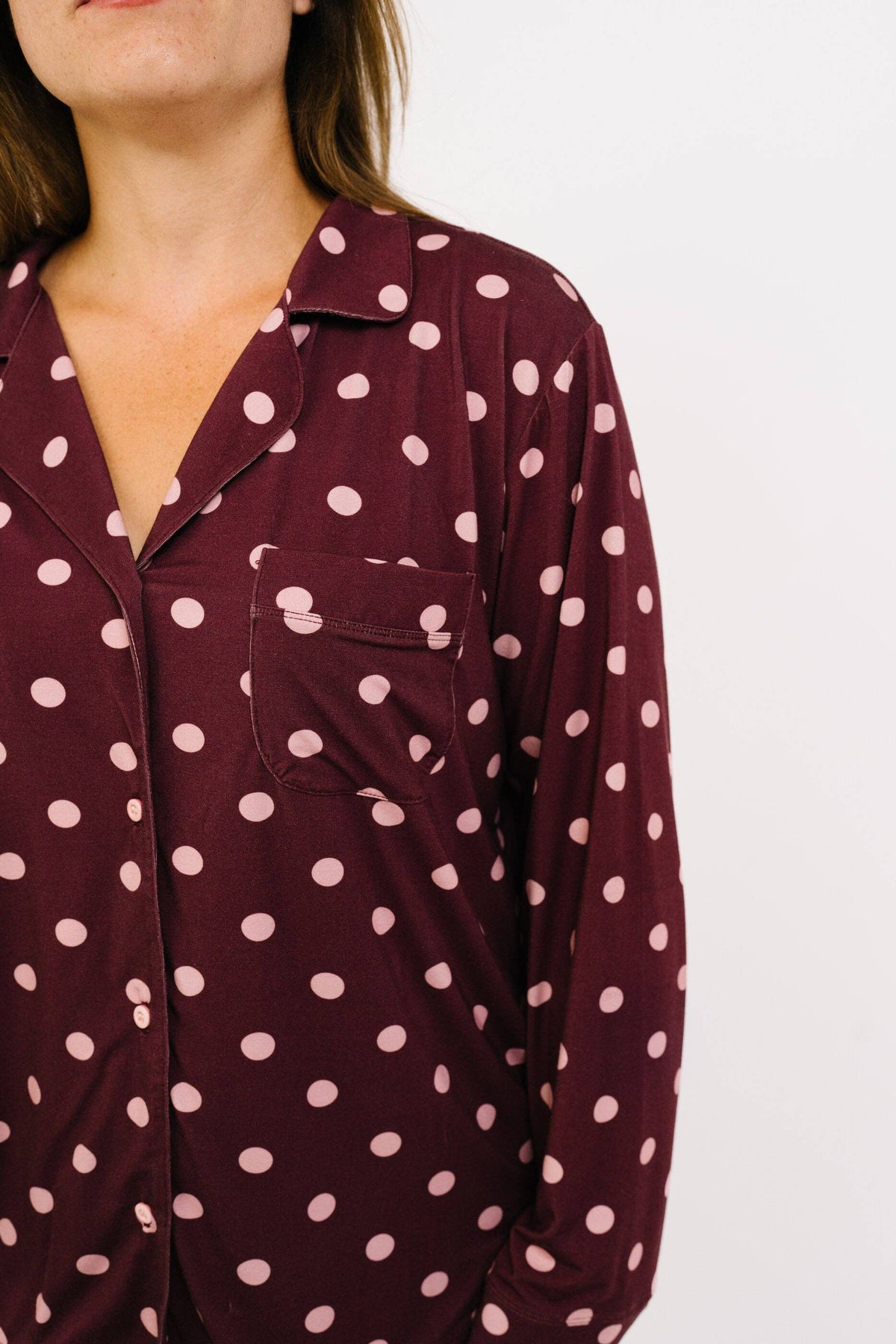 Mulberry Polkadot Women's Bamboo Pajama Set