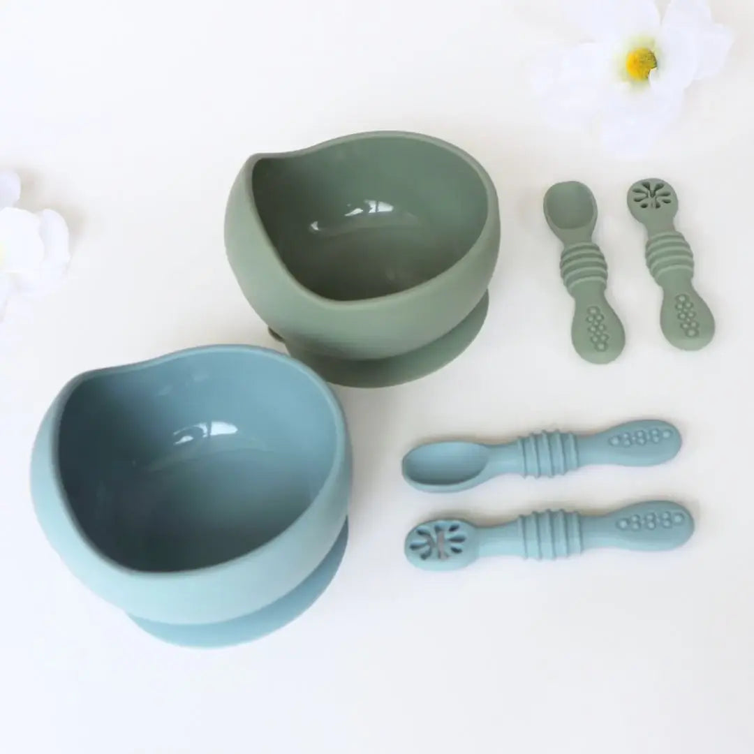 Infant Training Spoons for Self Feeding - Dusty Teal