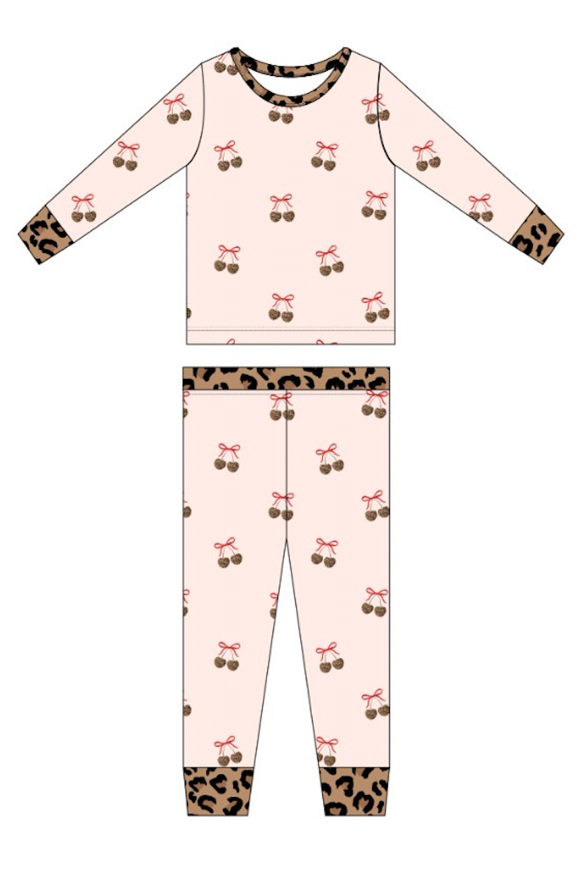 Leopard Love Valentine Kids Pajamas