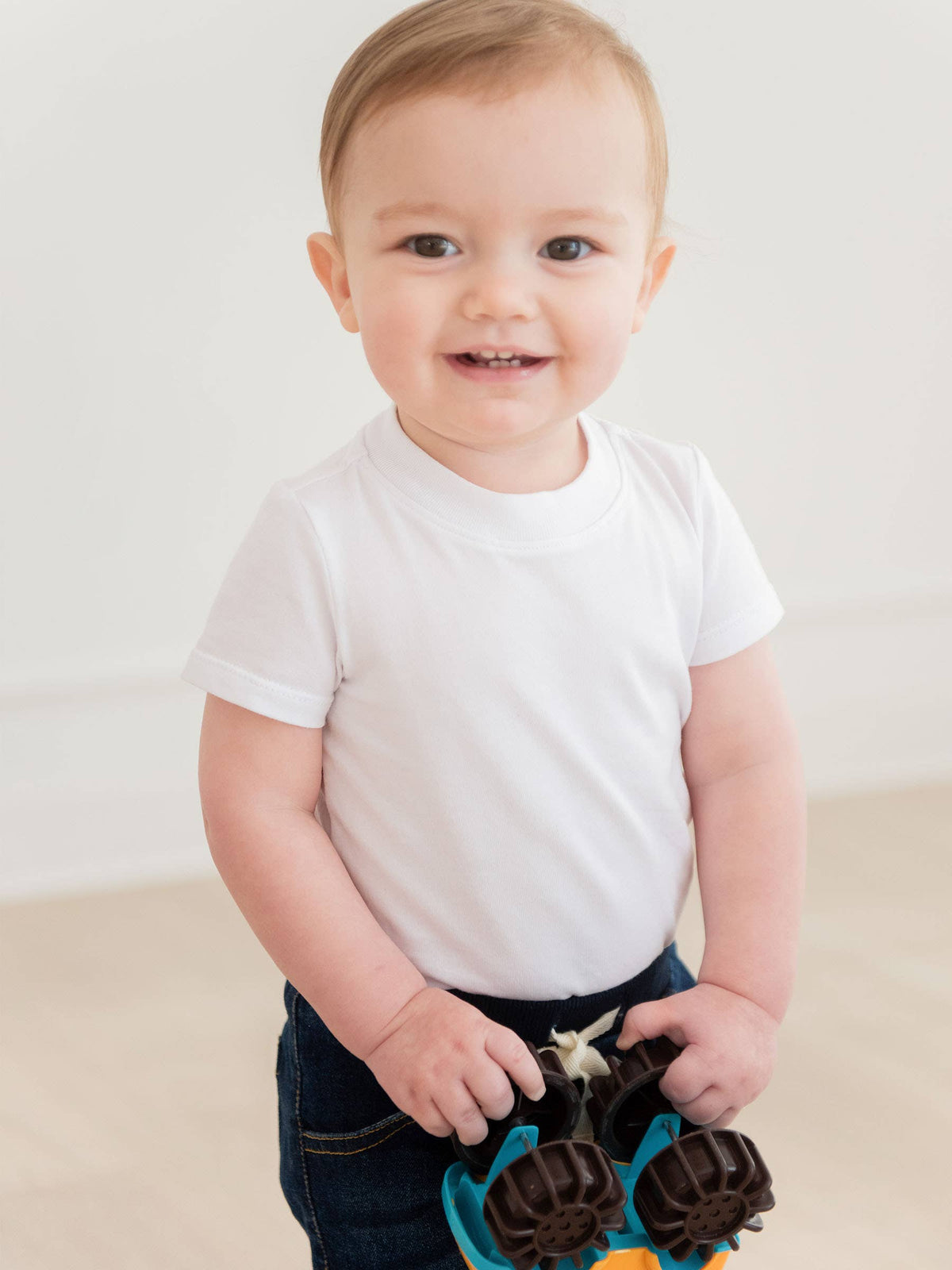 Boys White Short Sleeve Bodysuit