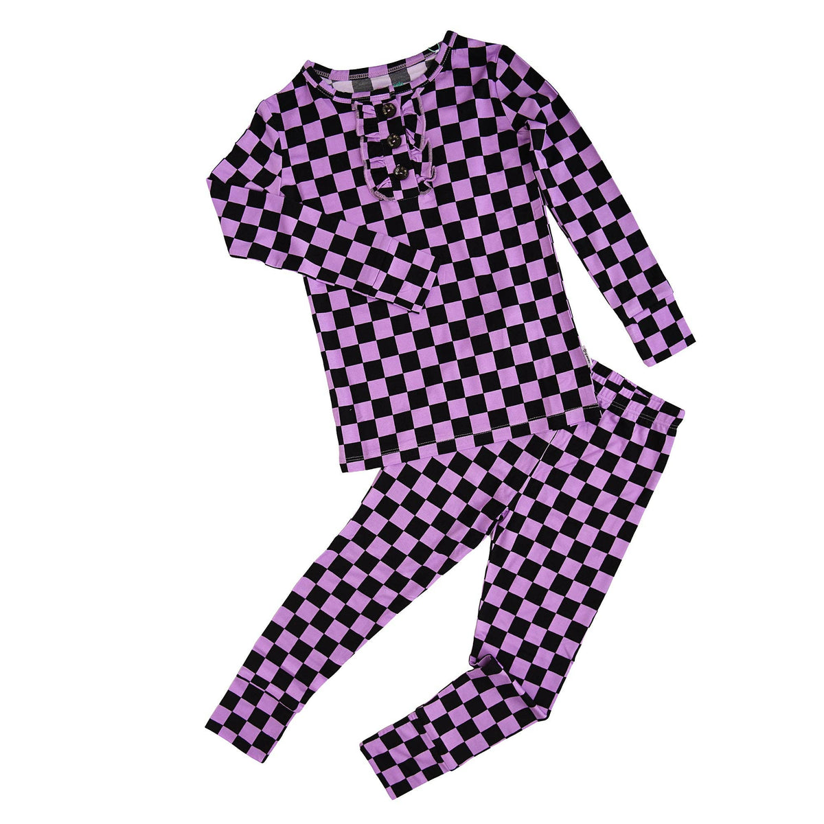 Hadley RUFFLE TWO PIECE Bamboo Halloween Checks Outfit
