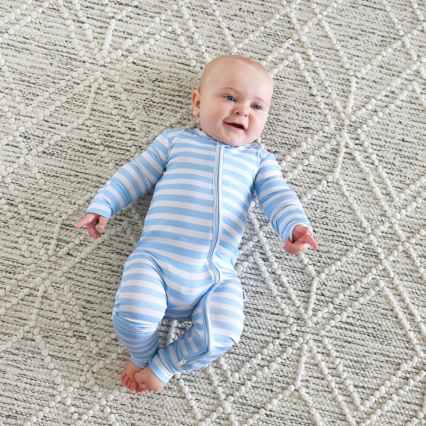 Hudson ZIP Bamboo Striped One Piece Baby Outfit