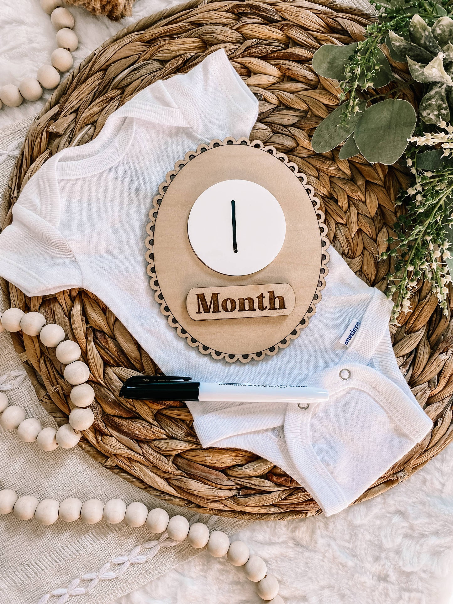 Scalloped Edge Monthly Milestone Dry Erase Sign