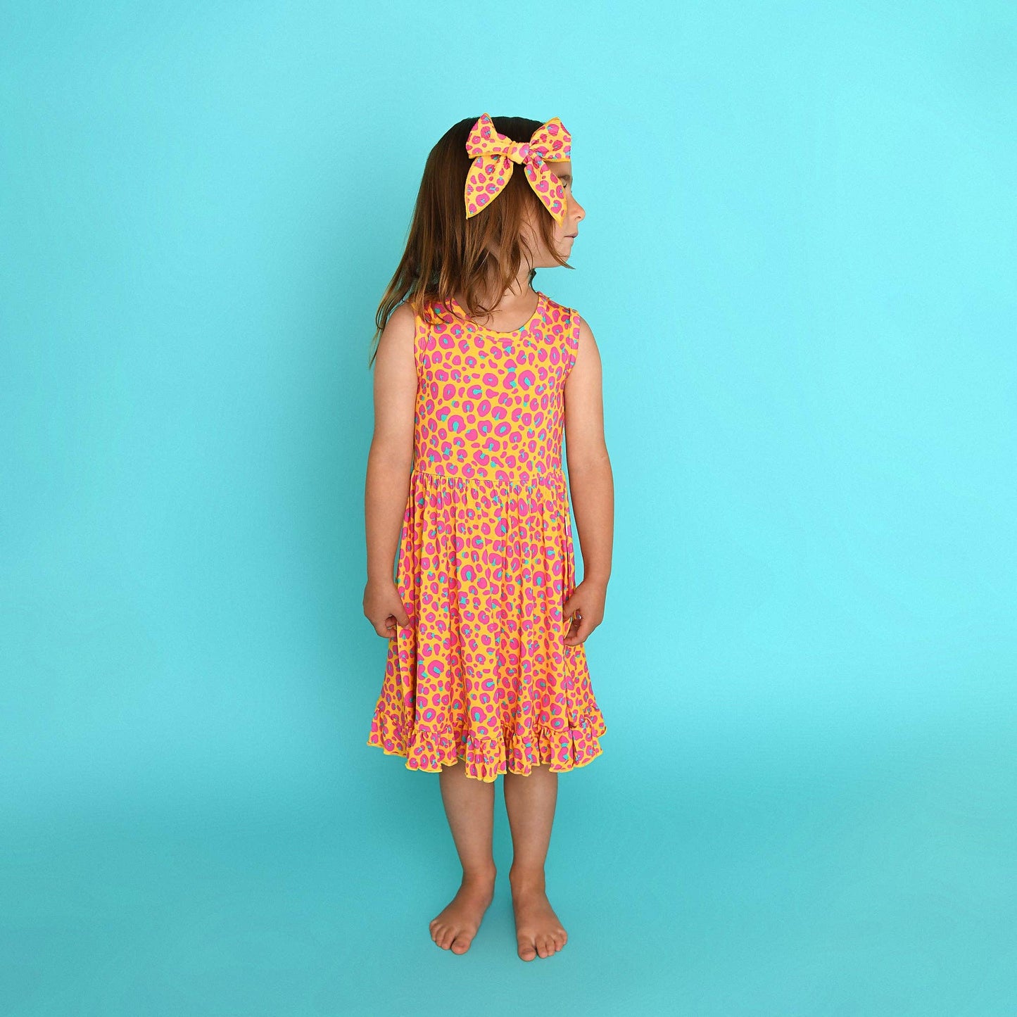 Kelly Leopard TANK TWIRL DRESS Bamboo Kids Outfit