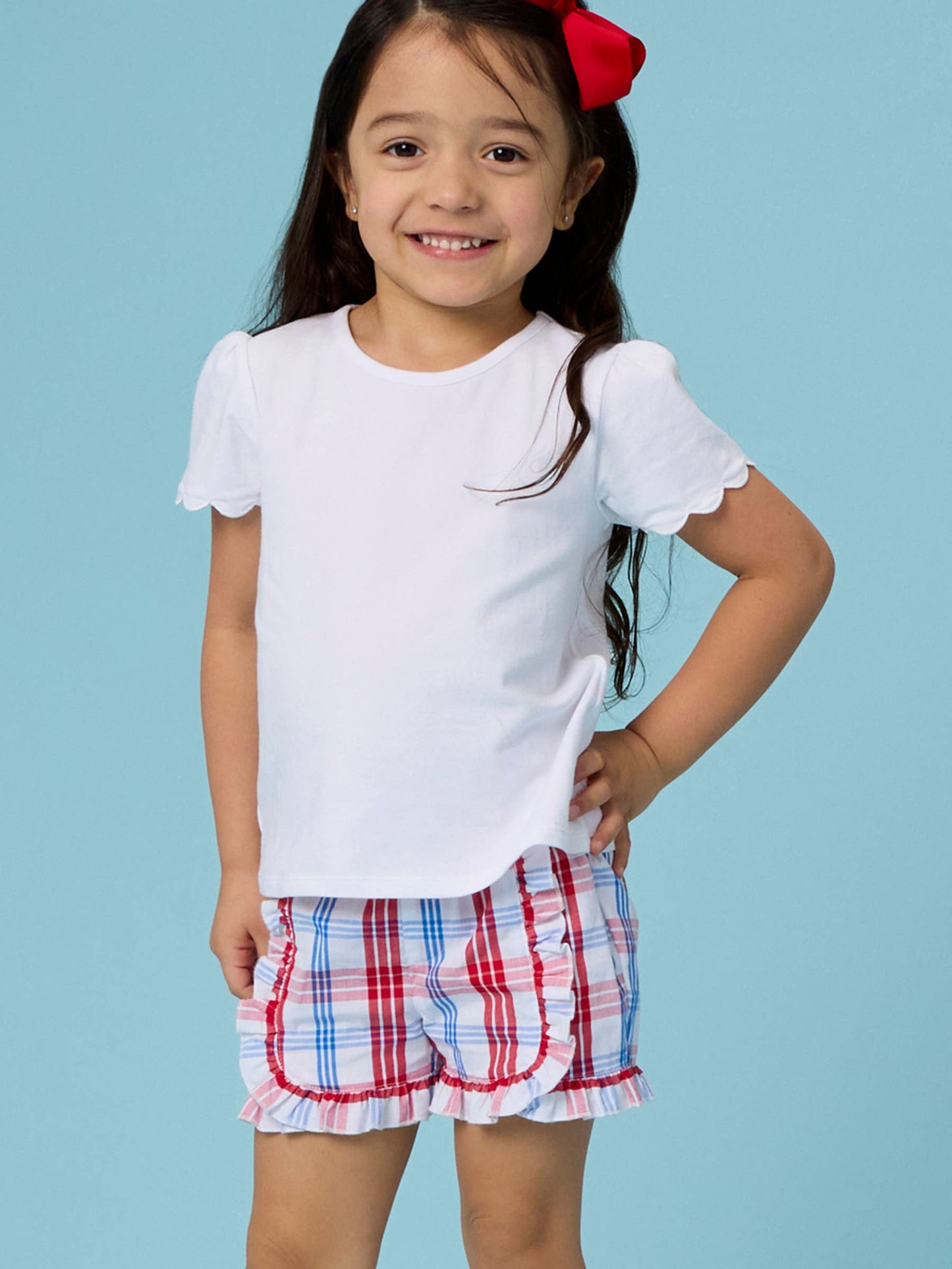 Toddler Girls Lincoln Plaid Ruffle Trim Woven Shorts