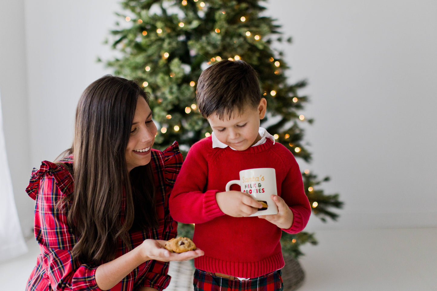 Santa’s Milk & Cookies Christmas Ceramic Mug, White